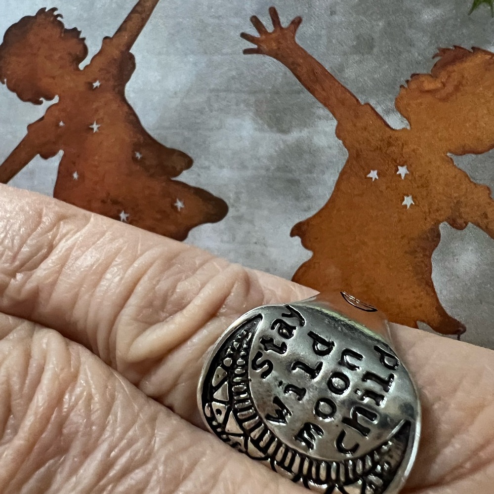 Moon child silver ring